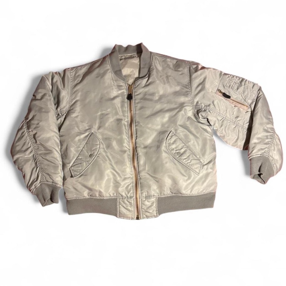 Reversible Sliver and Gray Bomber Jacket